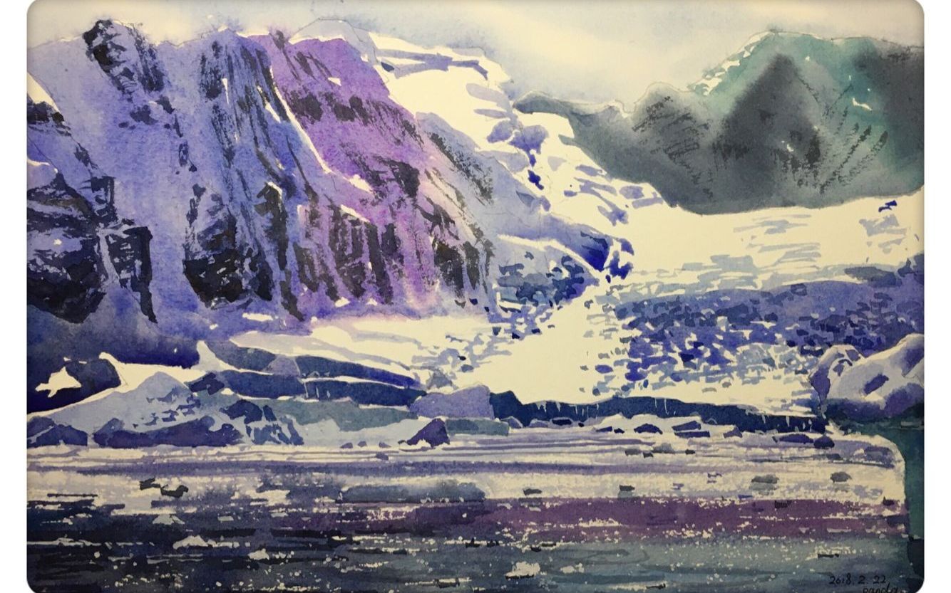 水彩风景-20180222闪光的冰川_绘画_生活_bilibili_哔哩哔哩