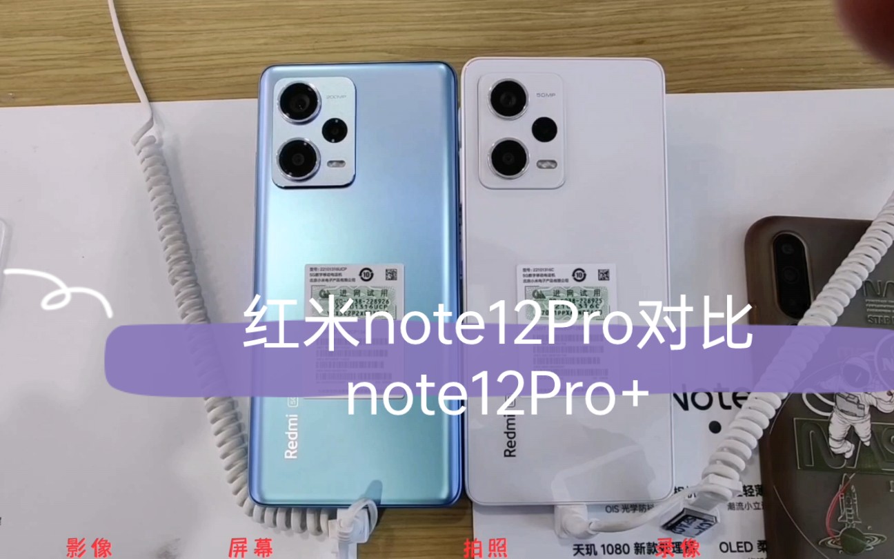 红米note12Pro对比note12Pro+外观，屏幕和屏闪，拍照，录像。