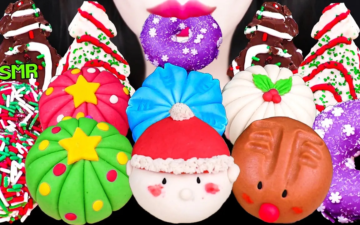 【Jane】吃播助眠 圣诞和果子&巧克力球&甜甜圈