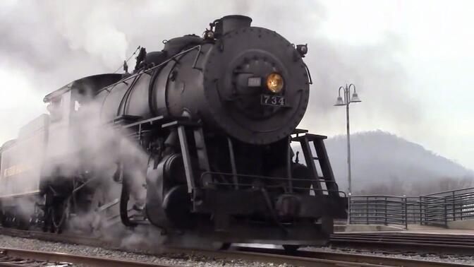 美国西马里兰州风景区铁路 734号蒸汽机车 2-8-0型