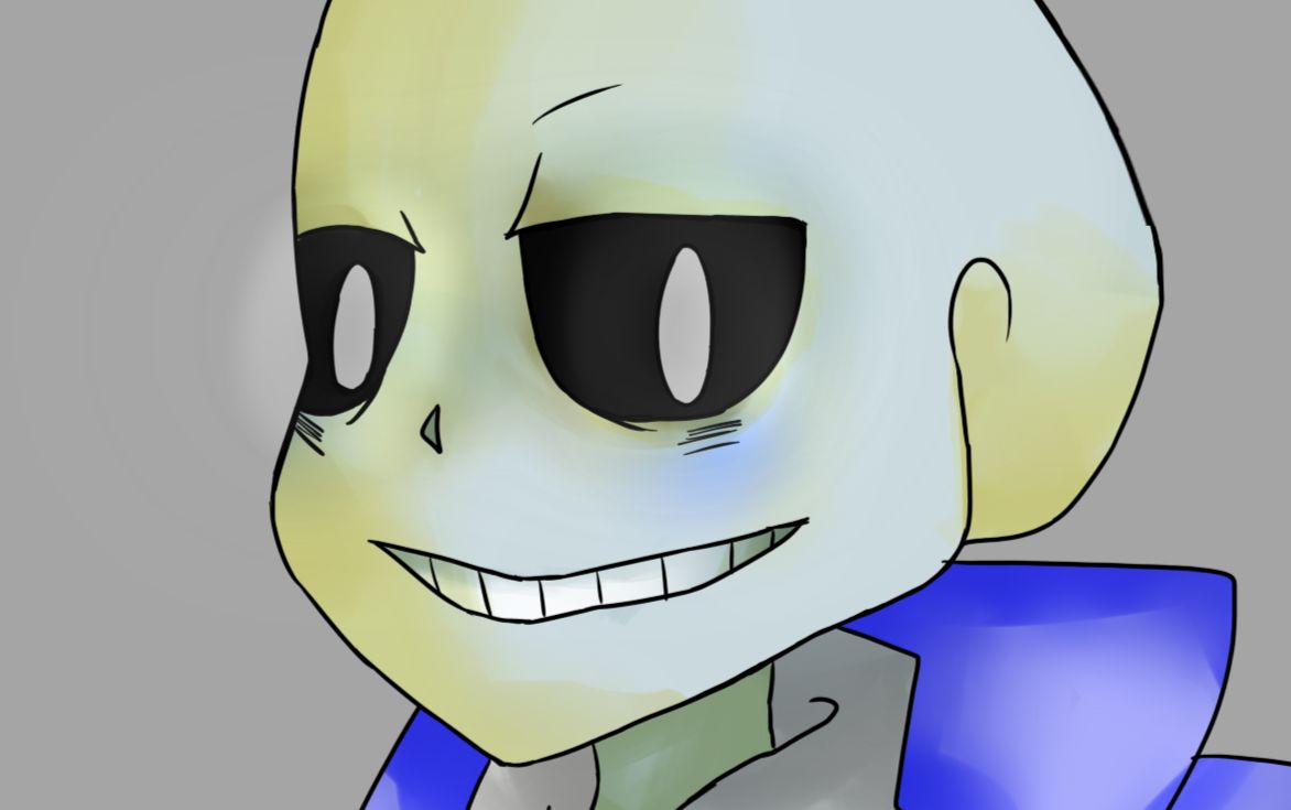 【一只馒头精的绘画过程】undertale-sans