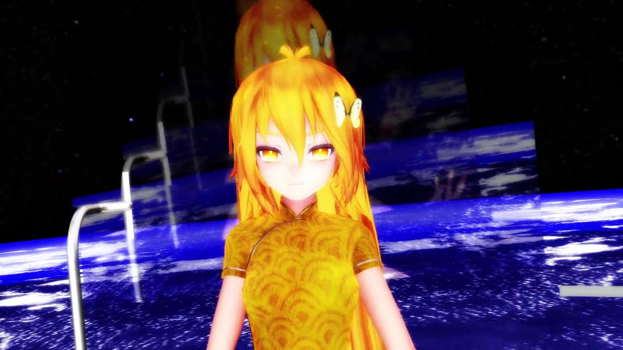 mmd长发旗袍亚北ネル竹叶飒飒作响