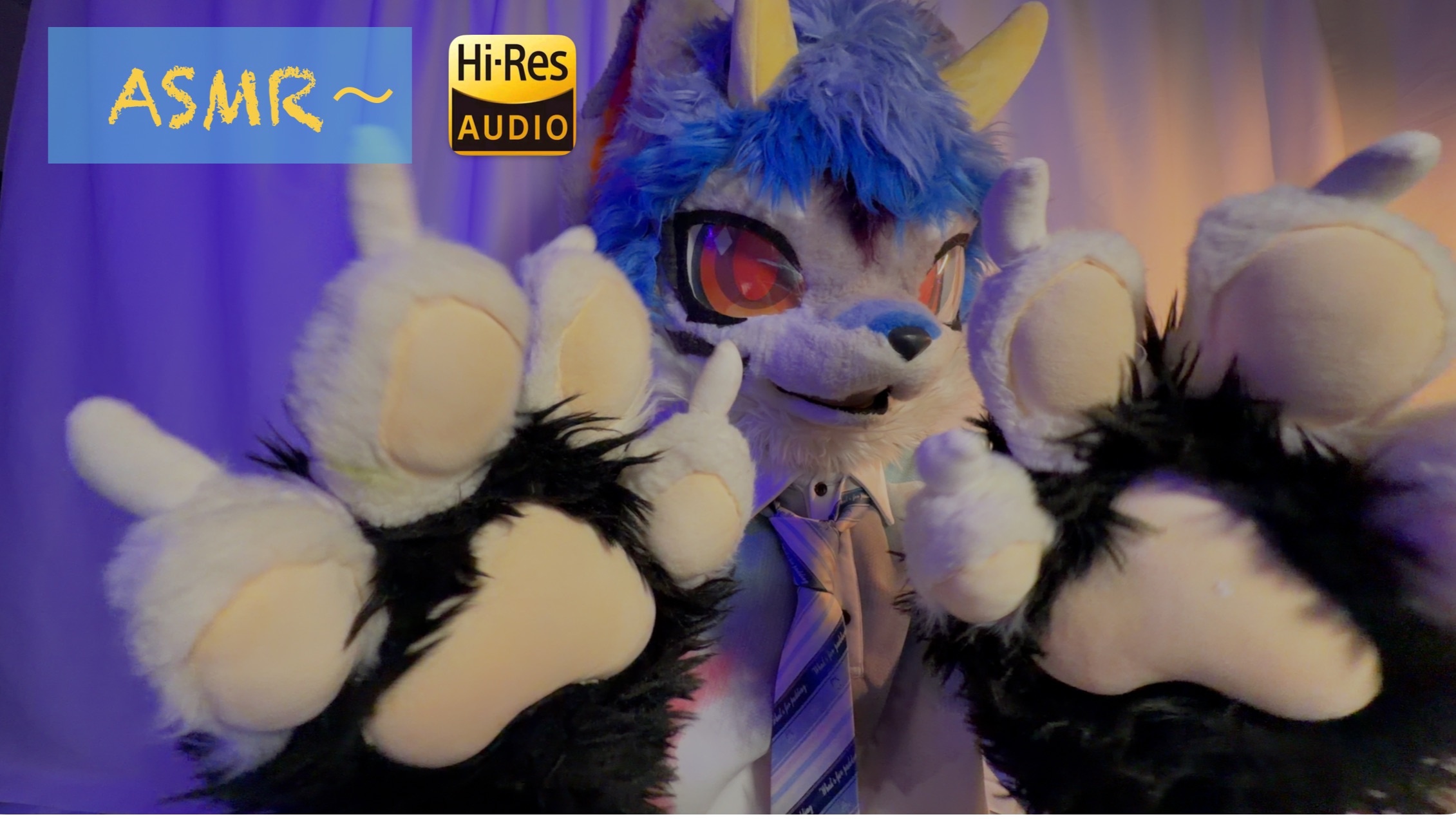 「第一视角ASMR」小狼爪子抚摸你的耳朵FurrySleepAid