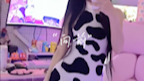 Cow wrap dress with cow socks hahaha