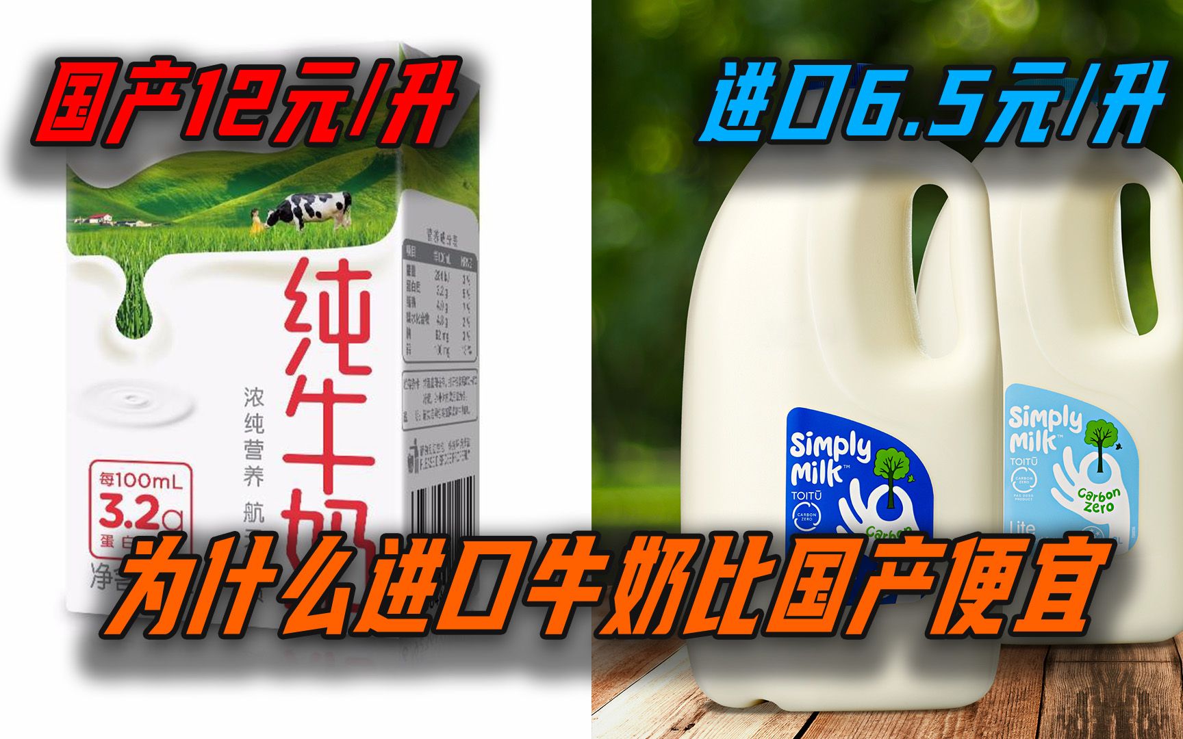 进口牛奶6.5元一升，国产牛奶12块一升，到底差距在哪？