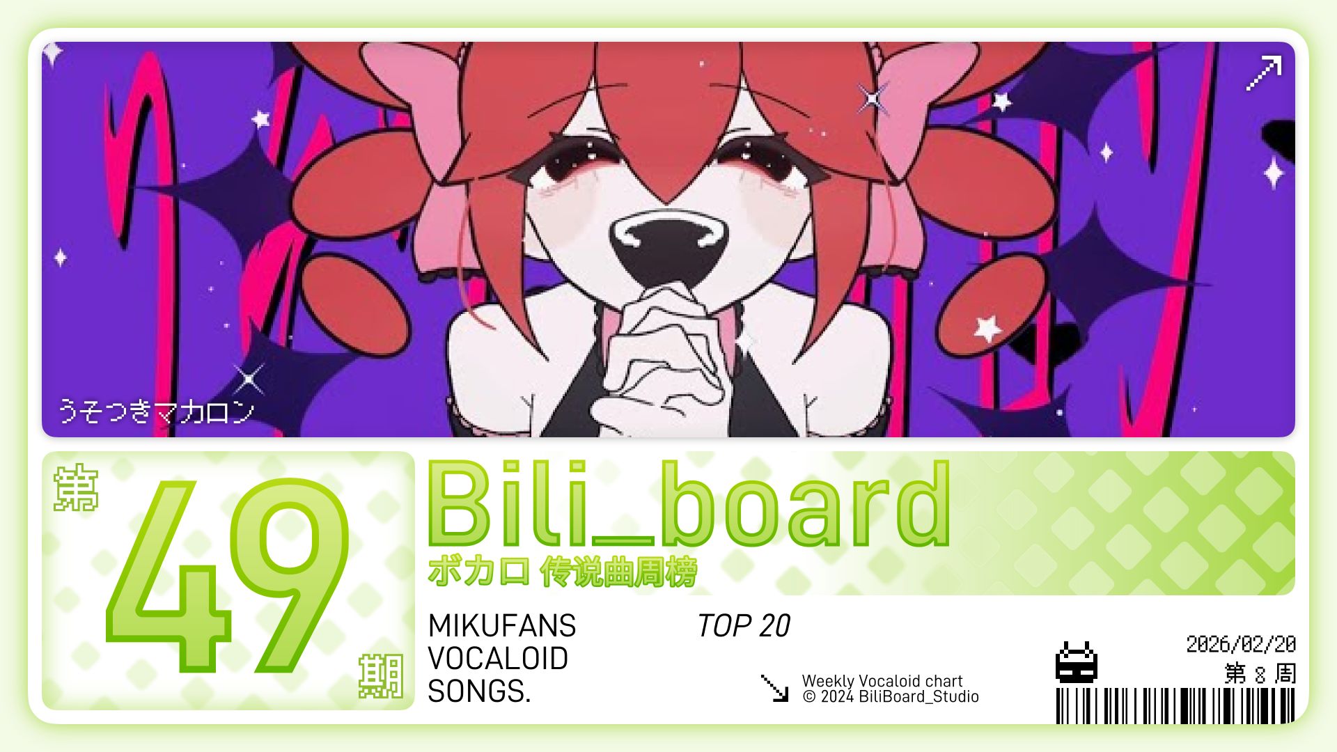 Bili_Board术力口传说曲周榜第49期2026年2月20日第8周