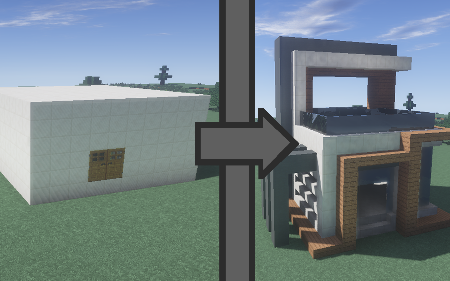 Minecraft 如何将一个10x10石英火柴盒变成现代式房屋 星空c 哔哩哔哩 つロ干杯 Bilibili