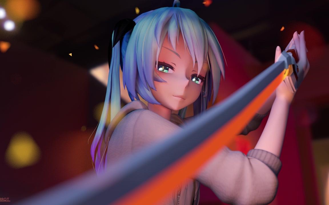 【mmd】少女与刀 静画展示