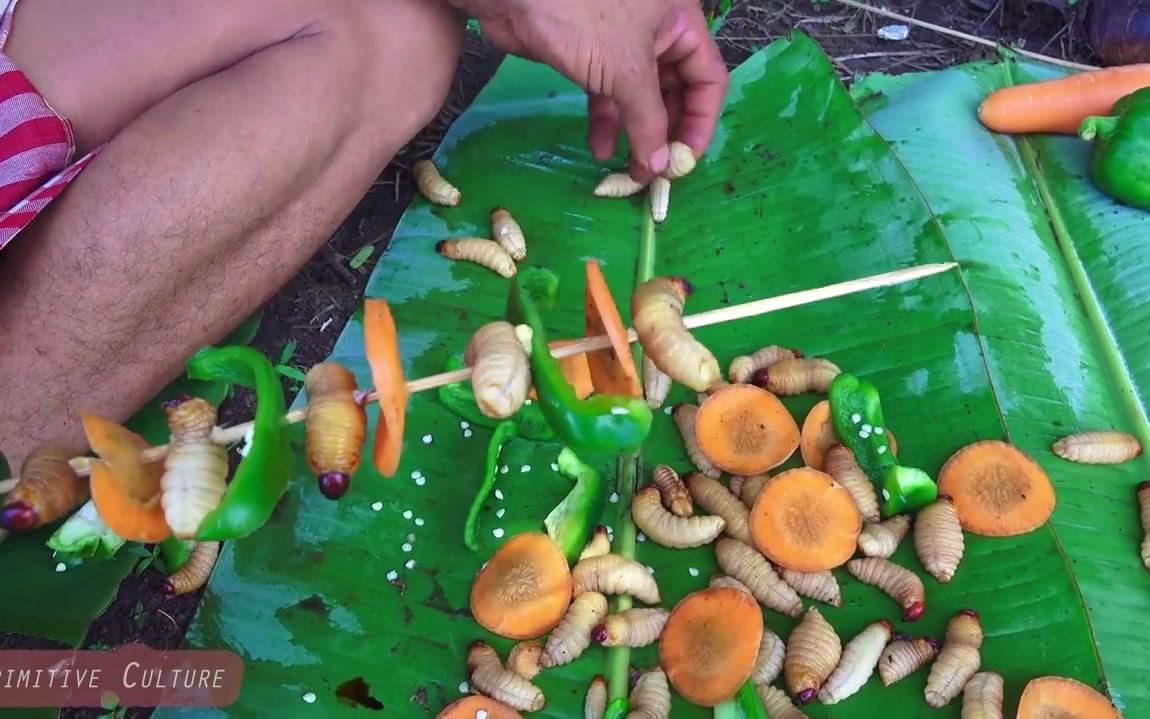 【野食大叔】周末大餐-串烤椰子虫