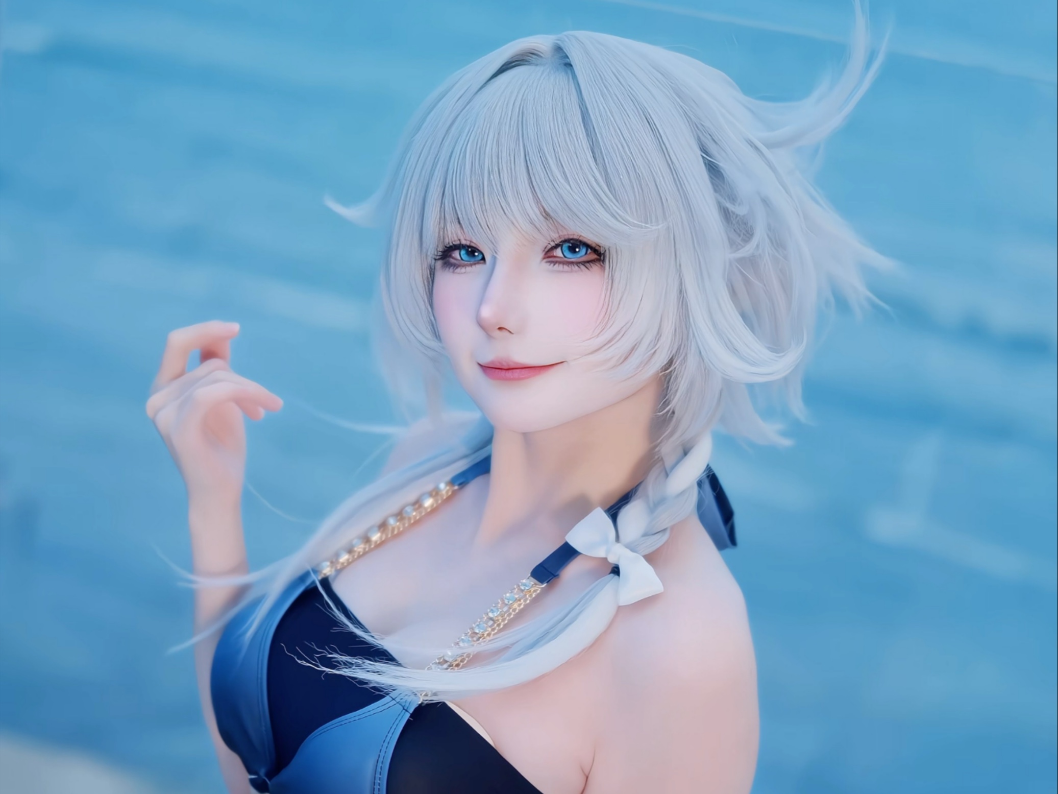 Can I pet you? You feel like my puppy. You're so fluffy.