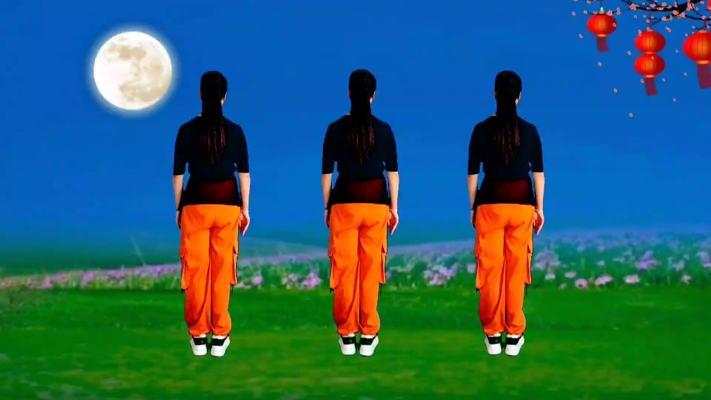 火爆流行广场舞《月满西楼》背面演示，动感时尚简单易学