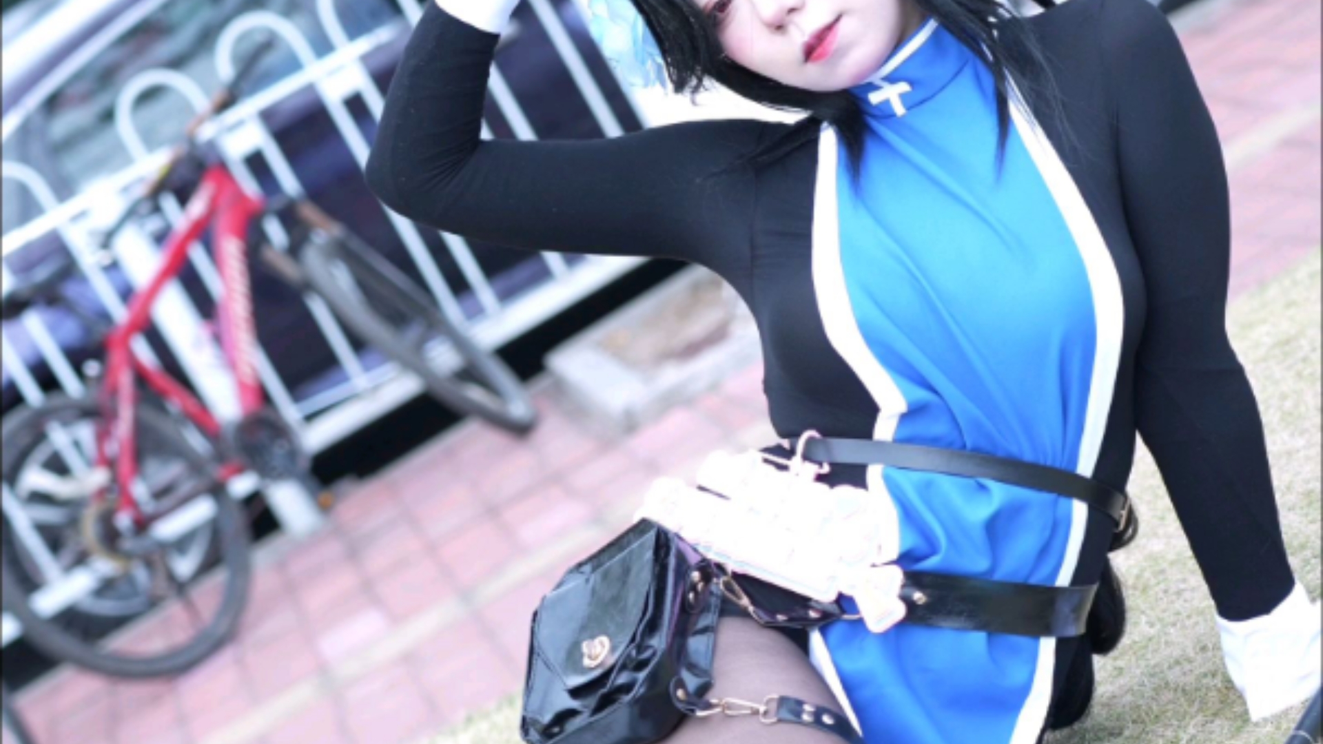 【Maiden Cosplay】- Daytime: Fleshy Semi-Sheer Bodysuit (Nighttime: Authentic Black Bodysuit)