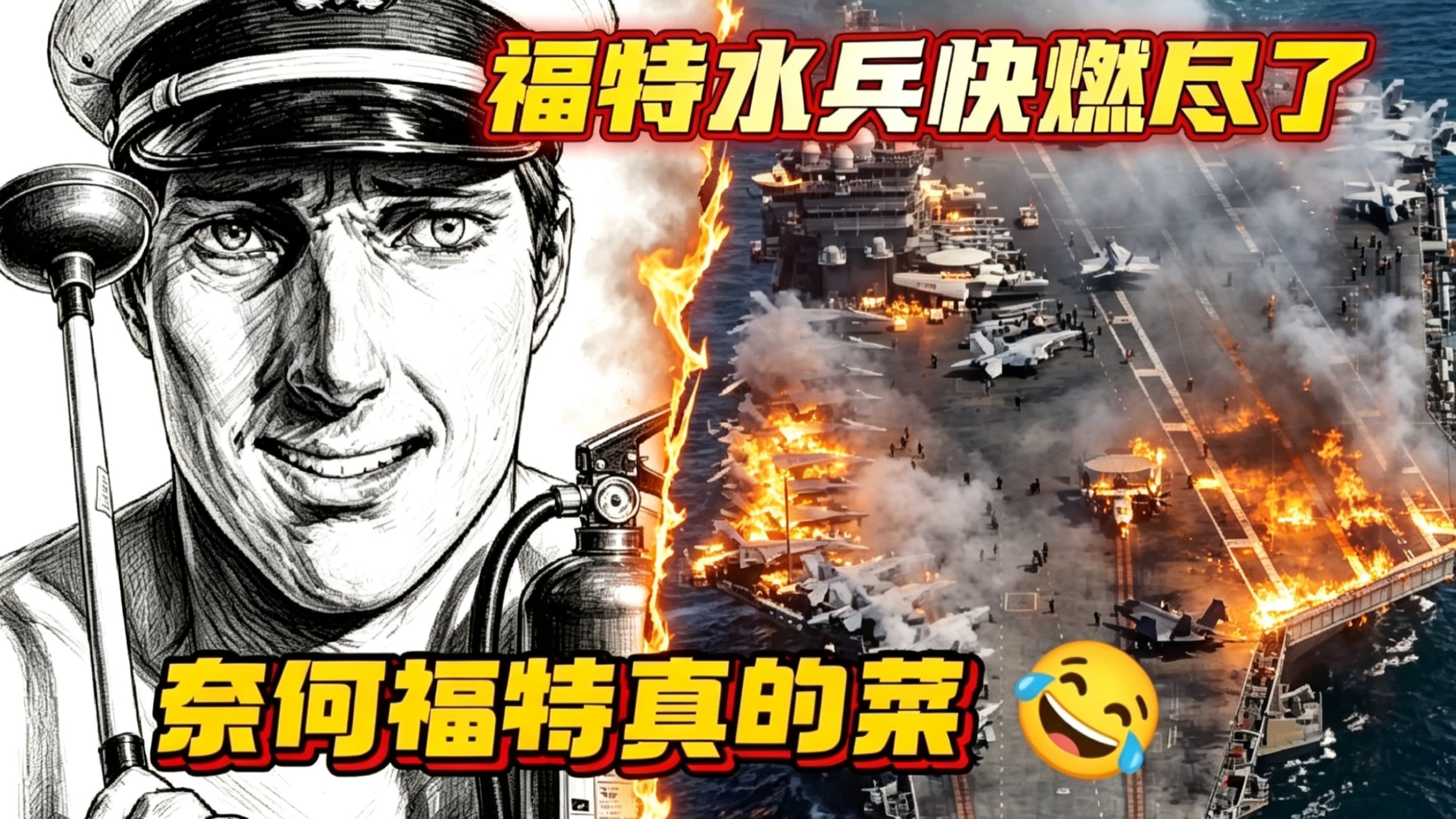 福特水兵没有摆烂，彻底燃尽 奈何福特号自己真不行【福特号航母火灾】