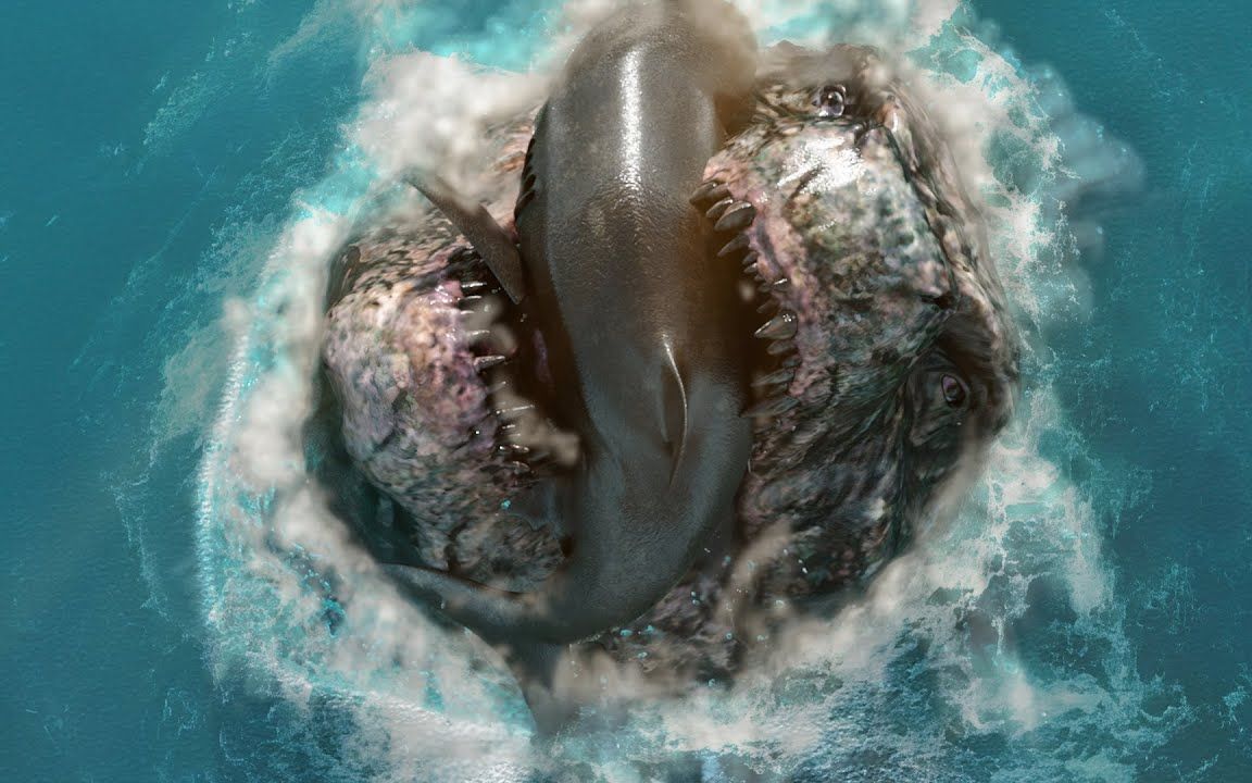 哥斯拉吃巨齿鲨