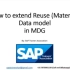 how to extend reuse material data model in MDG