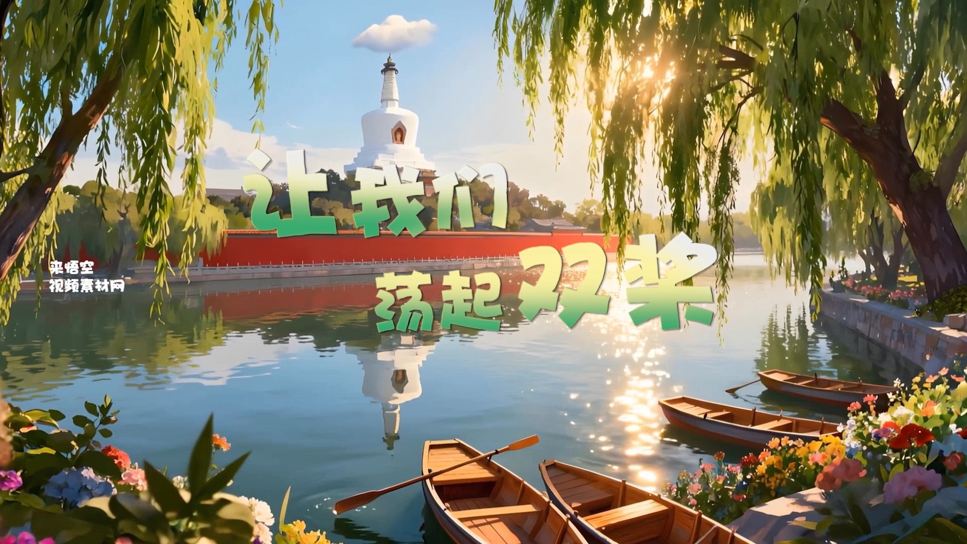 歌曲让我们荡起双桨led视频背景