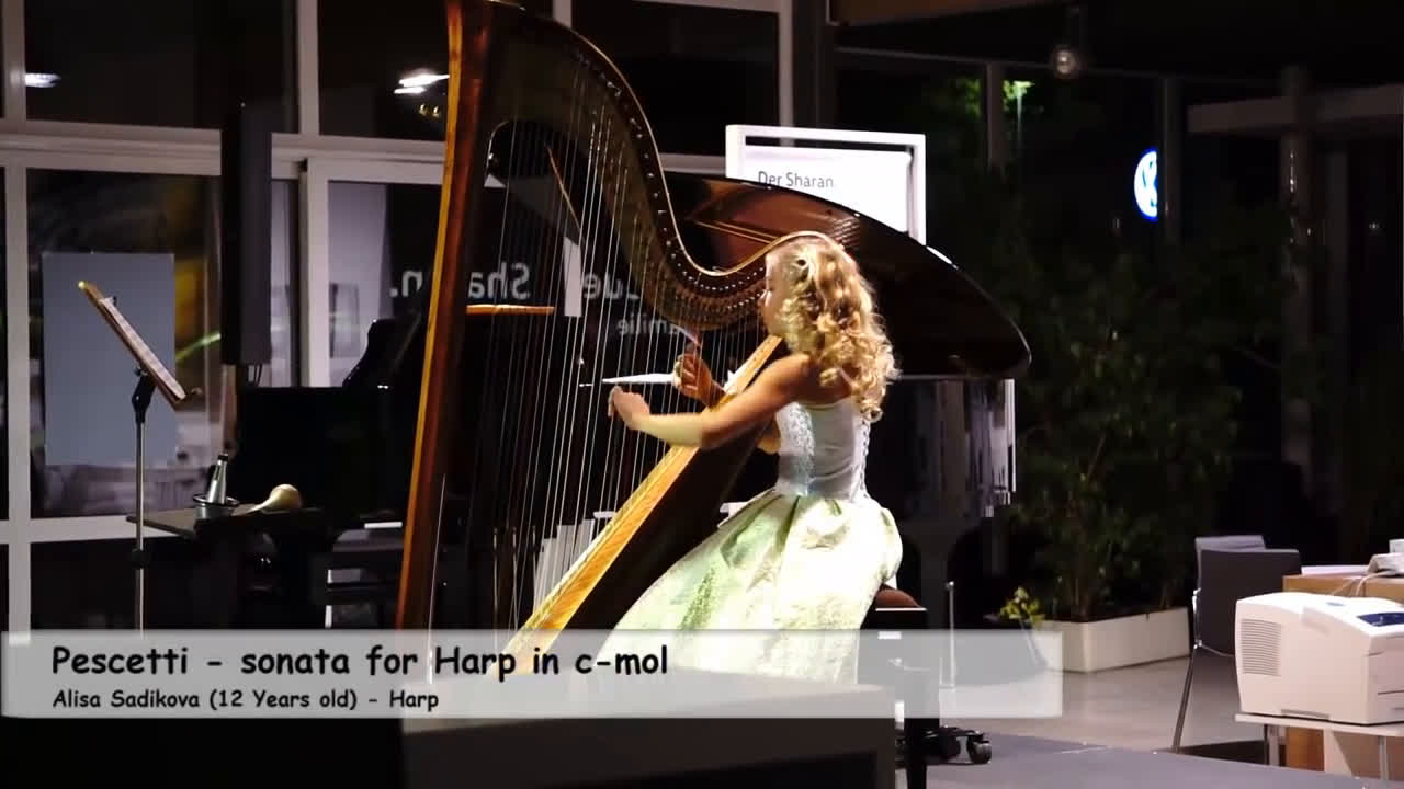 竖琴/harp pescetti - sonata in c-moll (alisa sadikova 12 year