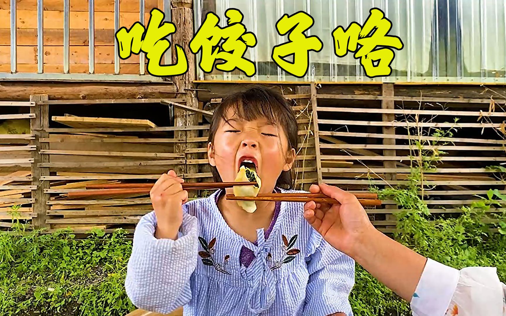 大志玛想吃山油菜，翻几座山也要给她摘回来，吃饺子咯