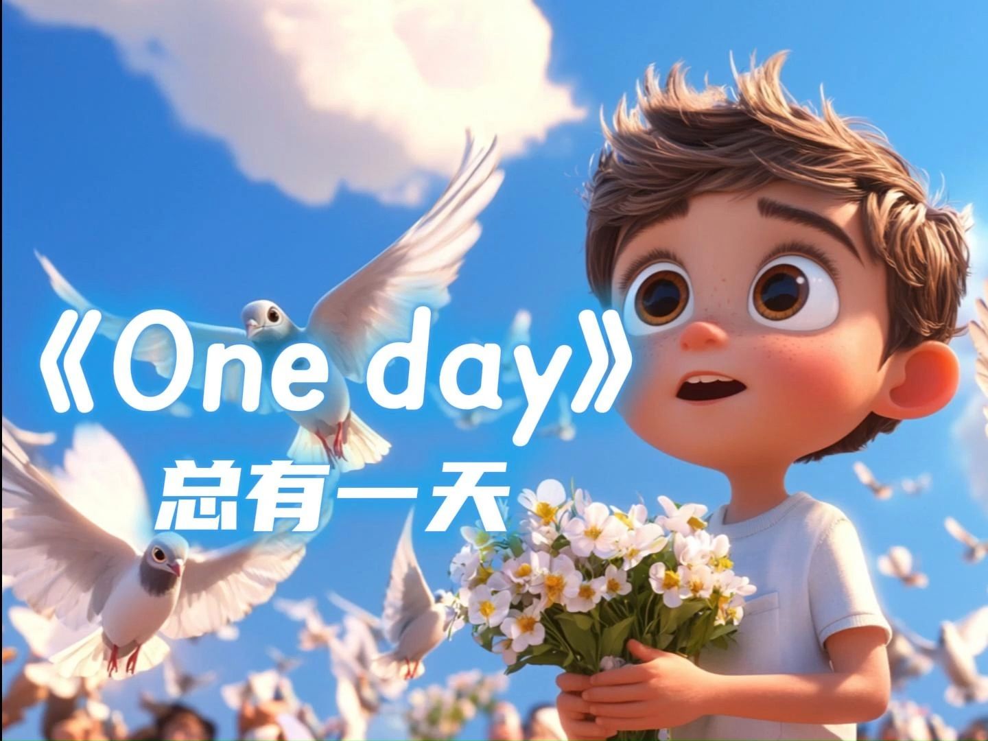 《one day》总有一天英文歌曲背景视频