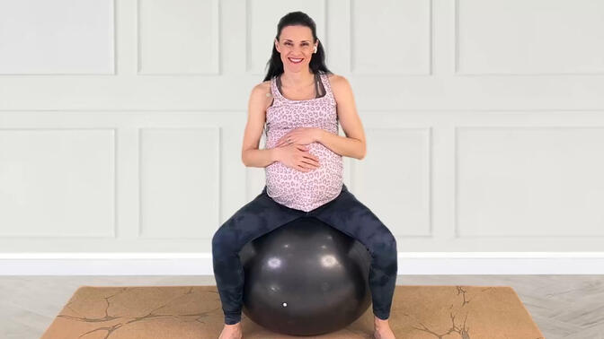 （中文）孕晚期瑜伽球训练，易于分娩训练帮助超快顺产