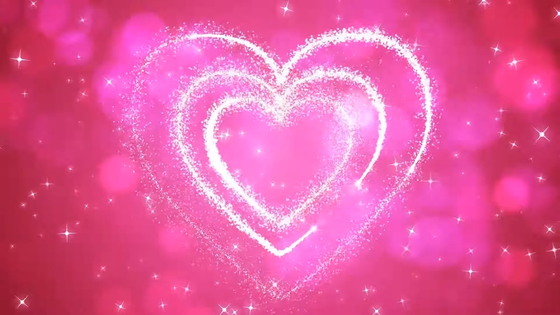 【舞台背景】34- 粉色爱心光圈飞舞动态循环视频背景❤️ 浪漫梦幻舞蹈晚会年会循环动画