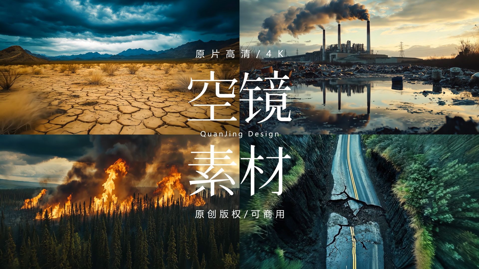 可商用视频素材｜自然灾害环境污染恶化极端天气