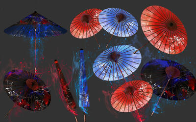 古风伞的绘制-下篇_绘画_生活_哔哩哔哩