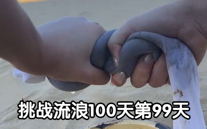 挑战流浪100天第99天 好热好渴好饿好累