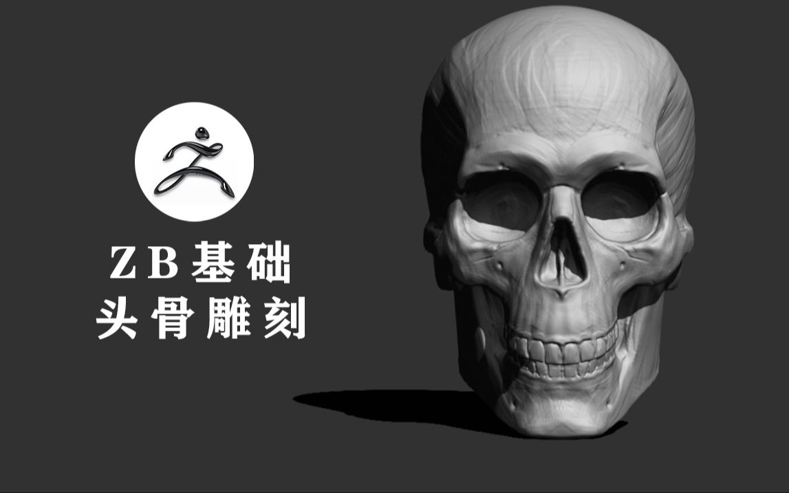 zbrush基础雕刻头骨胆小勿入