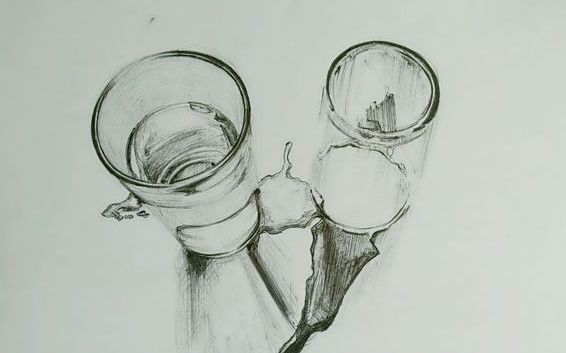 素描基础入门——玻璃杯 玻璃材质的表现
