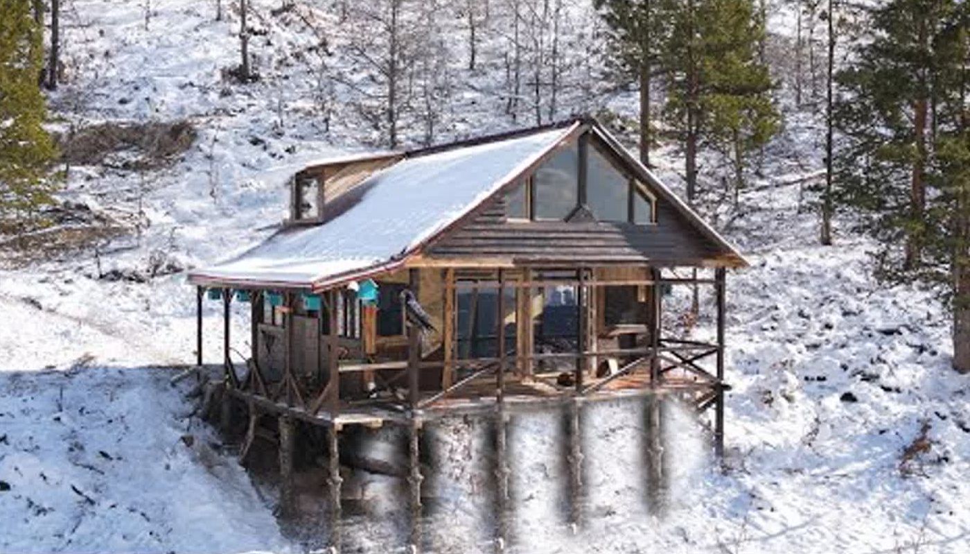 我要在零下20度赶往雪山，在我的森林小木屋安装厨房，舒适的居住