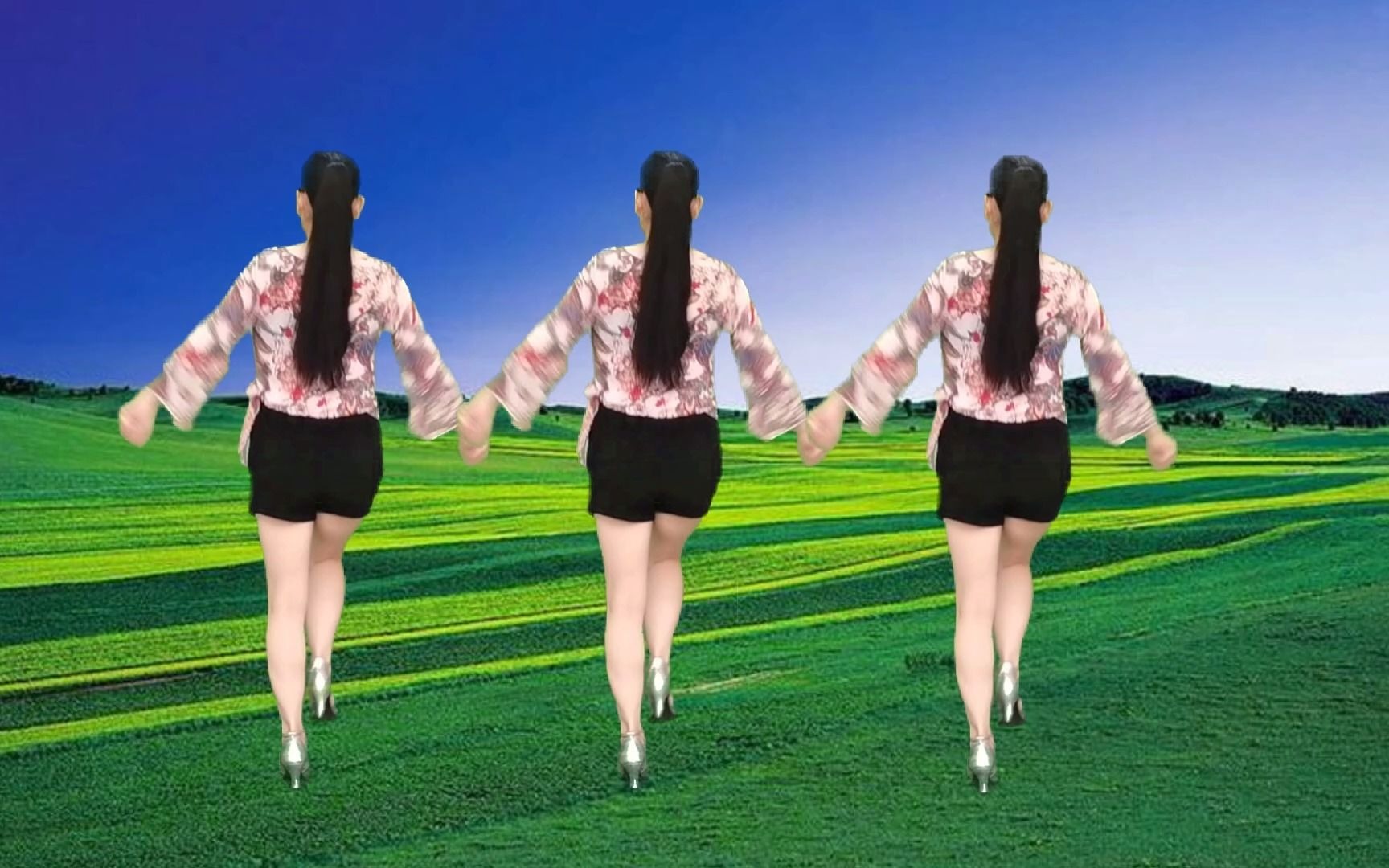 玫香广场舞原创《想你不敢联系你》背面演示