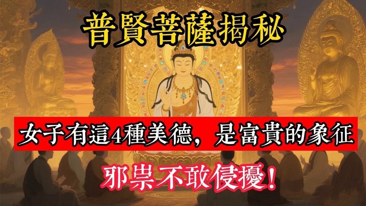 普賢菩薩揭秘：女子有這4種美德，是富貴的象征，邪祟不敢侵擾！#立地成佛#佛陀#佛學#佛教#禪修#佛法智慧#佛教故事#佛教文化