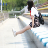 大学生美女学院风丝袜鞋子搭配试穿写真拍摄高跟鞋