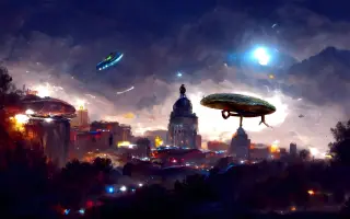 匠大实验室：人工智能绘画：美国举行UFO听证会的同时，我让人工智能绘制了34幅Ai眼中的UFO