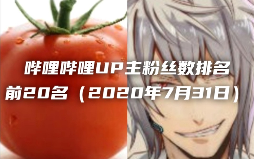 UP主粉丝数排名前20名(2020年7月31日)全收录【格式/内容/字体更新】哔哩哔哩bilibili