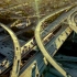 航拍城市公道高架立交桥上的车流高清实拍视频素材