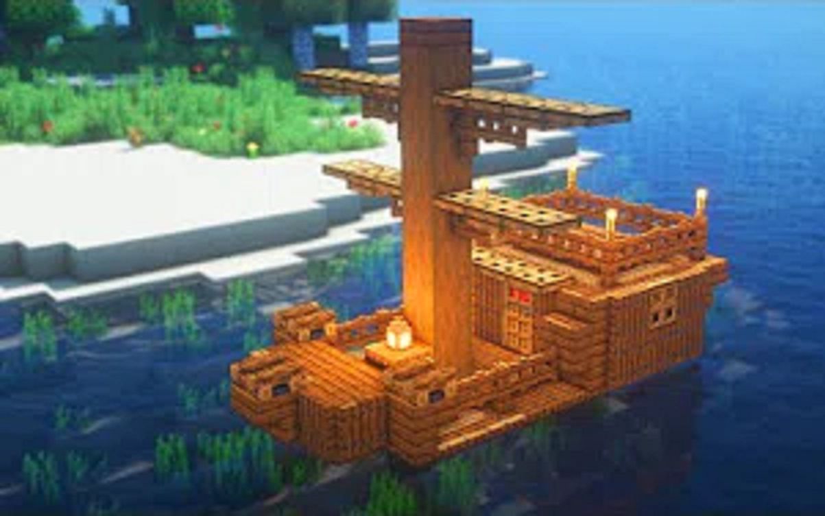 Minecraft我的世界建筑 简单的生存船屋 哔哩哔哩 つロ干杯 Bilibili