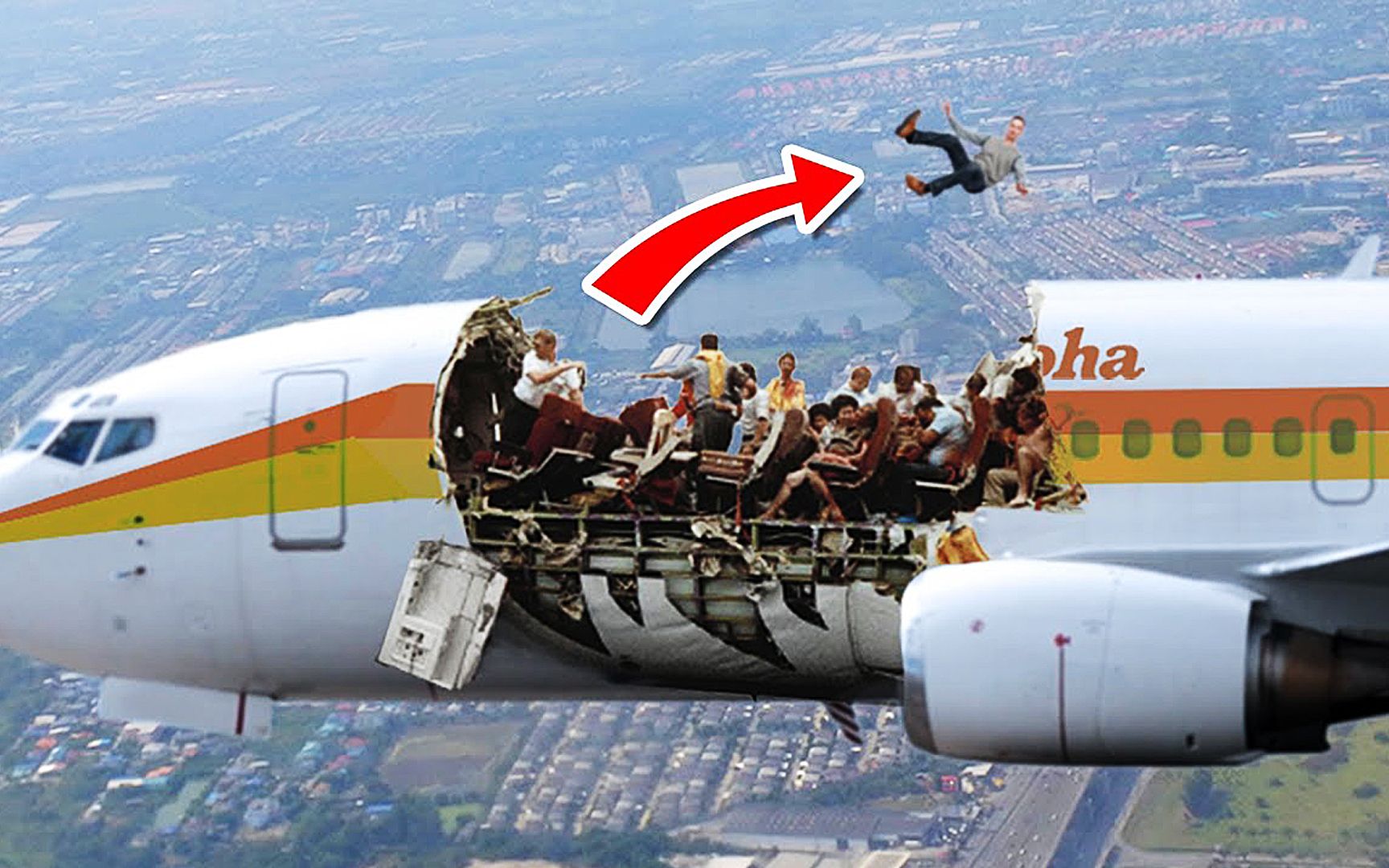 客机7000米高空顶棚脱落，乘客命悬一线，真实空难