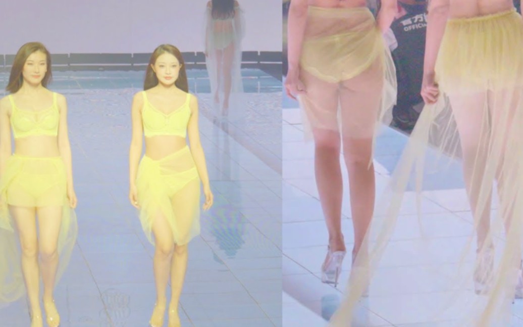 2023 Shantou Lingerie Show,China Sexy Beautiful Supermodel Tulle Lingerie Show Closeup Shots