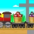 工程车趣味动画：叉车帮助小火车托运蔬菜