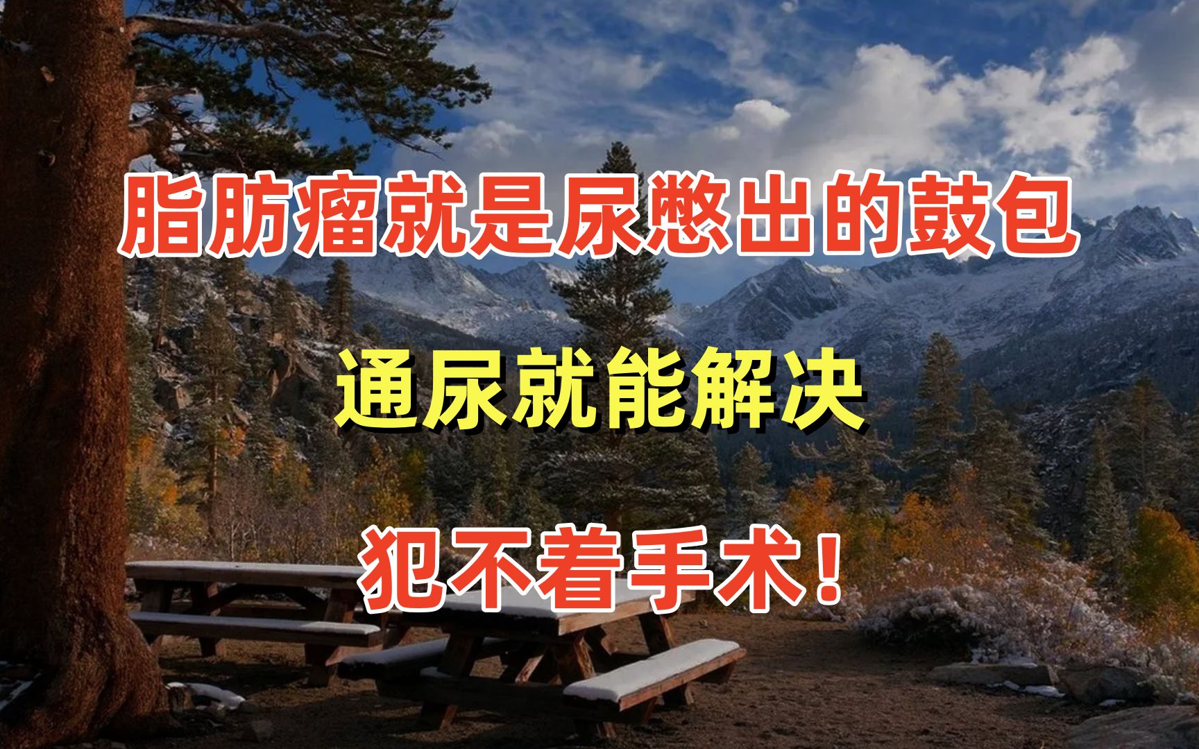 脂肪瘤就是尿憋出的鼓包，通尿就能解决，犯不着手术