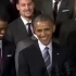奥巴马调侃克雷·汤普森，自己都忍不住笑，看他表情好有喜感