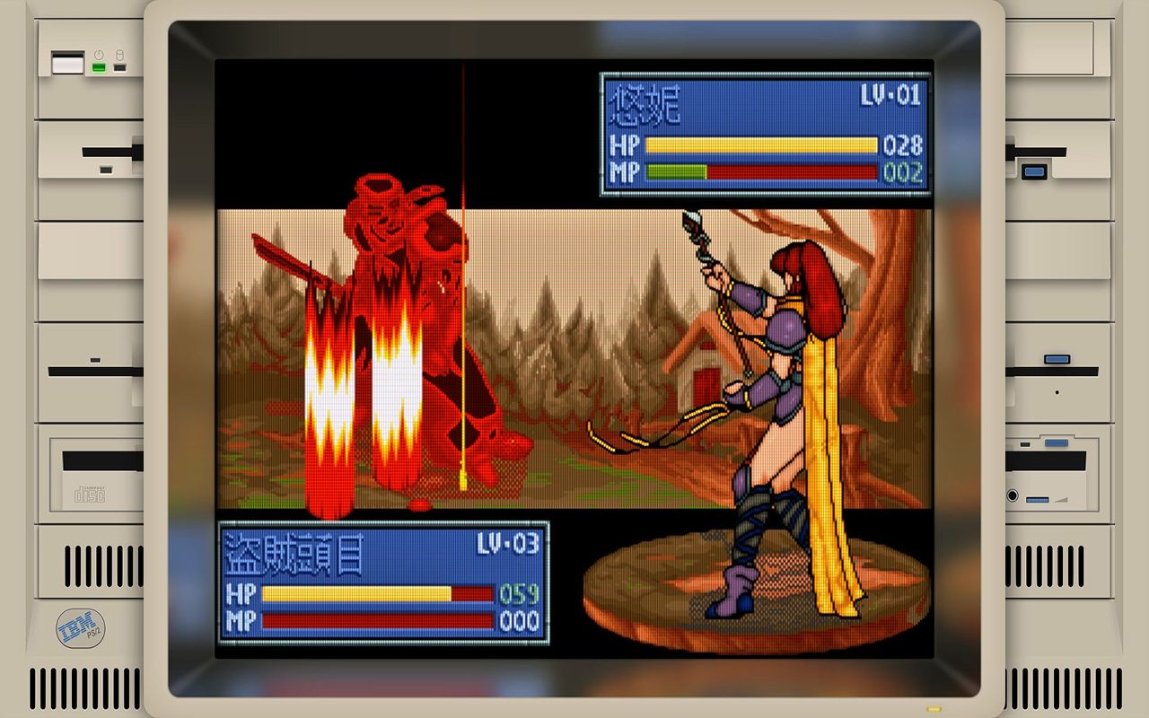 暴露年轮的经典DOS游戏《炎龙骑士团2：黄金城之谜》，反射边框滤镜效果演示