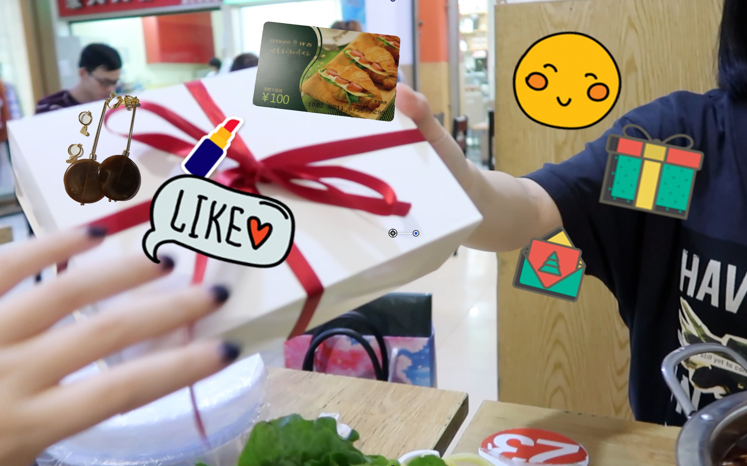 gift from my ann/lipstick earring card/安娜送我的生日礼物 感恩