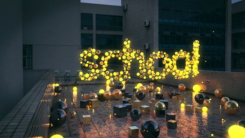 【C4D】李翔老师C4D教程 合成特效文字