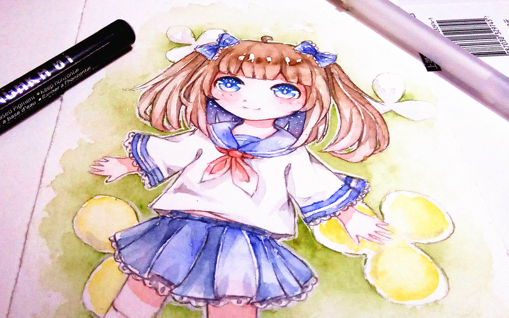【桃公子】萝莉与水手服——萝莉与制服系列1【水彩手绘】