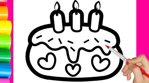 和我一起学画画，今天我们来画一个生日蛋糕！
