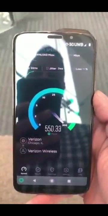 美国 Verizon 5G 网速测试
