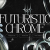 59个时尚潮流3D金属镀铬科幻立体PNG免扣抽象几何设计元素 3D Futuristic Chrome Shapes